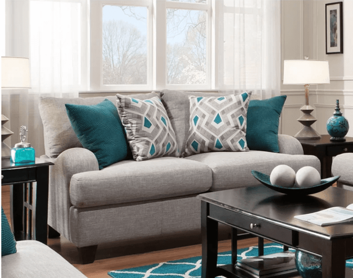 Sofas rooms loveseat thespruce teal farmhouse